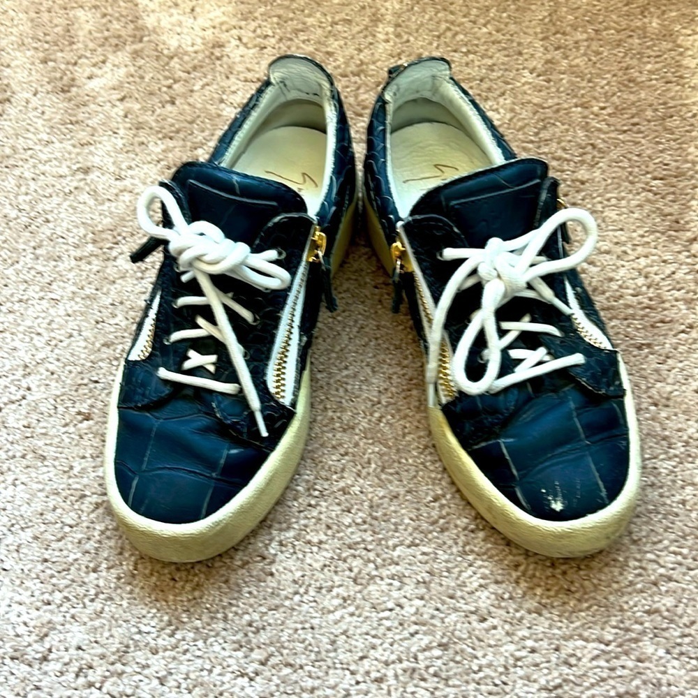 Giuseppe Zanotti Blue Croc Sneakers